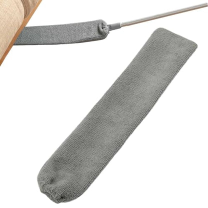 Under Appliance Cleaning Brush – Extendable Gaps Duster with Long Handle, Flexible Dust Cleaner for Tight Spaces and Hard-to-Reach Areas | Perfect for Kitchen, Bedroom, Living Room, Home Maintenance - color: Grey Replacement Cloth