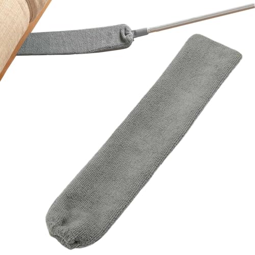Under Appliance Cleaning Brush – Extendable Gaps Duster with Long Handle, Flexible Dust Cleaner for Tight Spaces and Hard-to-Reach Areas | Perfect for Kitchen, Bedroom, Living Room, Home Maintenance - color: Grey Replacement Cloth