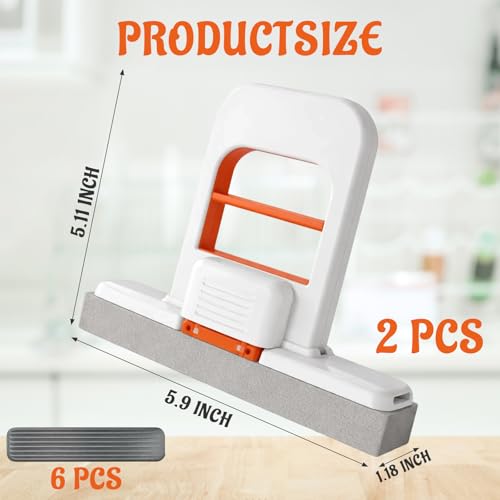 Mini Foldable Desktop Mop, 8-Piece Cleaning Supplies Set for Small Spaces, Includes 2 Mops and 6 Replaceable Heads, Ideal for Kitchen Counter, Bathroom, and Car Interior Cleaning