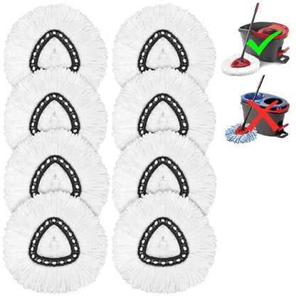 O-Ceda Easy Wrin Spin Mop Replacement - 8 Pack Microfiber Spin Mop Heads, Easy Cleaning Refills - size: 8 Pack
