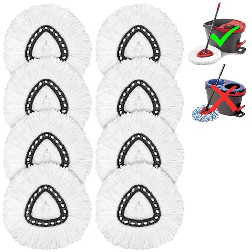 O-Ceda Easy Wrin Spin Mop Replacement - 8 Pack Microfiber Spin Mop Heads, Easy Cleaning Refills - size: 8 Pack