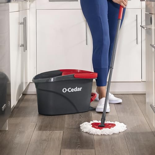 O-Cedar EasyWring Microfiber Spin Mop, Bucket Floor Cleaning System, Red, Gray, Standard - color: #1 Easywring System