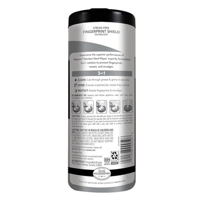 Weiman Stainless Steel Cleaner & Polish Kit, 2 Wipes & Cloth, Anti-Fingerprint, Removes Grease, Water Spots, Streaks & Residue, Polishing Cleaner Safe for Appliances, Chrome, Sinks & Grill Exteriors - size: 30 Count (Pack of 2)
