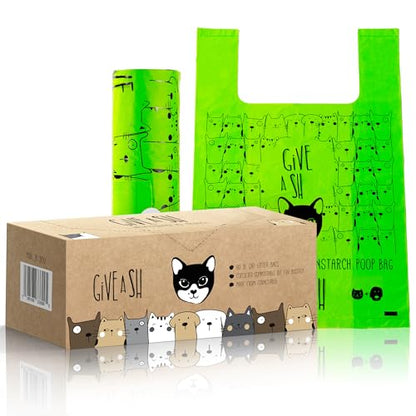 Certified Home Compostable Cat Litter Bags For Poop - 10% to Charity - Cornstarch-Based - For Cleaning Up Litter Trays - NF T51-800 Compliant - 60 Extra Large Disposable Bags - size: 1 Count (Pack of 60)