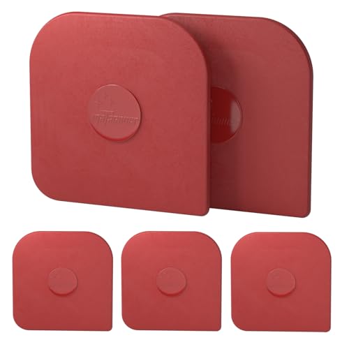 Pan Scraper, 5 Pcs Pot Scraper Plastic, Pot Scraper Non Scratch for Cast Iron, Pot and Pan Cleaning, Sturdy Scraper Kitchen Tool, Red - color: Red, size: 5 Pcs