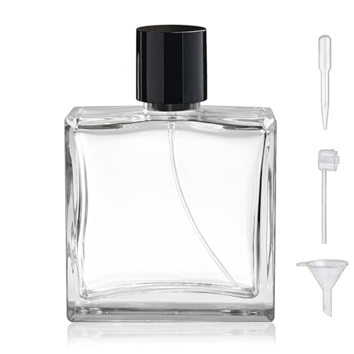 100ml/3.4 Oz Glass Spray Bottle Perfume Atomizer,Empty Refillable Perfume Spray Bottle with 3 Kinds of Dispenser (A4) - style: A4