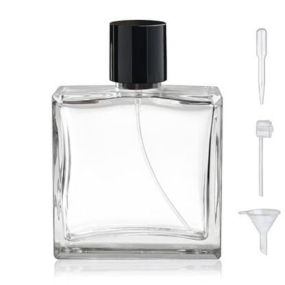 100ml/3.4 Oz Glass Spray Bottle Perfume Atomizer,Empty Refillable Perfume Spray Bottle with 3 Kinds of Dispenser (A4) - style: A4