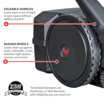30" Battery Powered Push Sweeper with Triple Power Brooms Electric Drive and Dust Suppression (30" Sweeper)