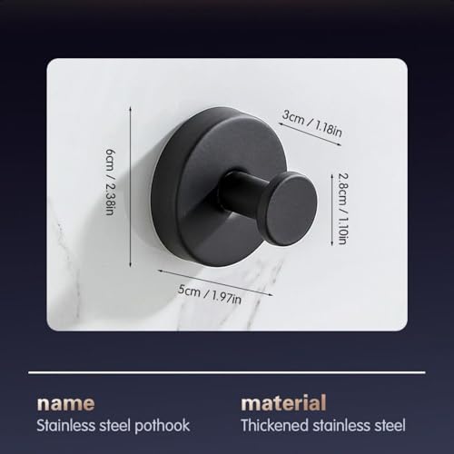 Kairsya Towel Hooks for Bathroom No Drill, Suction Cup Hooks for Shower Waterproof, Adhesive Wall Hooks for Glass Tile Marble Black, 2 Pack Black - color: Black