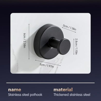 Kairsya Towel Hooks for Bathroom No Drill, Suction Cup Hooks for Shower Waterproof, Adhesive Wall Hooks for Glass Tile Marble Black, 2 Pack Black - color: Black