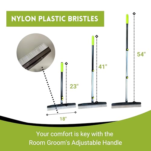 A-to-Z Supply Room Groom Carpet Rake Groomer with Telescoping 54" Adjustable Handle & Portable Lint Remover Brush Tool, Carpet Brush Ideal for Pet Hair, Refreshing Carpets, Rugs, and Artificial Turf - style: Original + Lint Tool