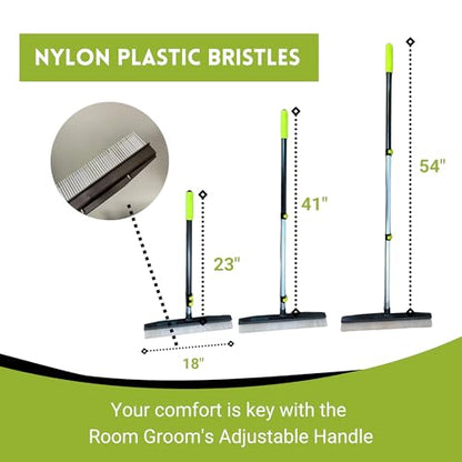 A-to-Z Supply Room Groom Carpet Rake Groomer with Telescoping 54" Adjustable Handle & Portable Lint Remover Brush Tool, Carpet Brush Ideal for Pet Hair, Refreshing Carpets, Rugs, and Artificial Turf - style: Original + Lint Tool