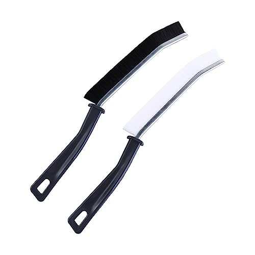 2 Pcs Crevice Cleaning Brush Grout Cleaner Scrub Brush Stiff Angled Bristles Deep Tile Narrow Joints Floor Lines/Gap Cleaning Brush for Kitchen Bathroom