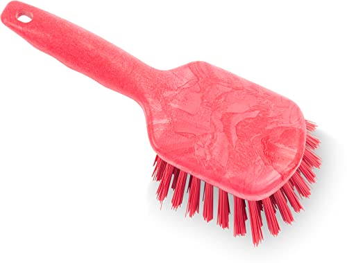 SPARTA 40541EC05 Plastic Scrub Brush, Utility Brush, Kitchen Brush With Hanging Hole For Cleaning, 8 Inches, Red - (Pack of 1) - color: Red