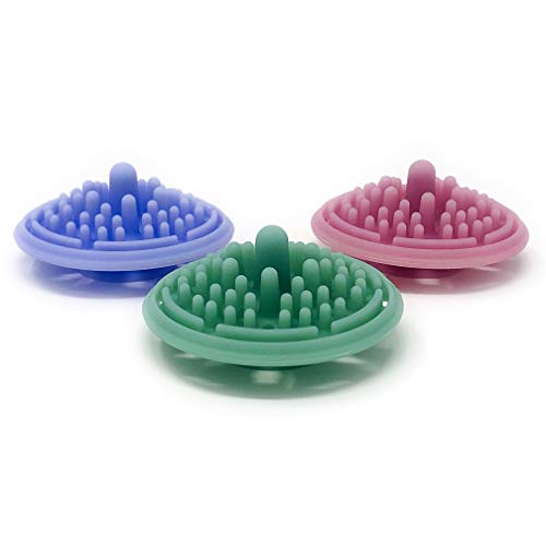 Paint Puck Paint Brush Cleaner (3-Pack, Multicolor) – Reusable Silicone Insert with Suction & Nubs for Cleaning Acrylic, Oil & Watercolor Brushes – Fits Cups for Classroom, Studio & Home Use - color: Pastel Set
