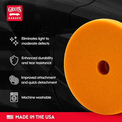 Griot's Garage Orange Foam Correcting Pads for Car Polishing and Detailing, Removes Light to Moderate Paint Defects, Durable, Machine-Washable, 12212, 5.5", Set of 6 - size: 5.5" Pads (Set of 6)