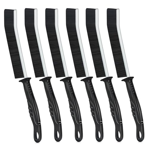 Crevice Cleaning Brush, 6Pcs Hard Bristle Multifunctional Gap Cleaning Brush Tool, Bathroom Gap Brush for Deep Cleaning Kitchen,Grout, Sink, Corners, Tight Spaces-Black
