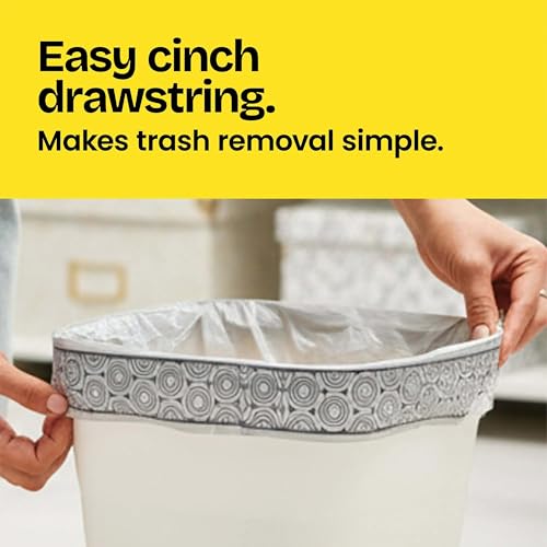 Glad Small Drawstring Trash Bags with Clorox, 4 Gal, Lemon Fresh Bleach, 34 Ct (Package May Vary) (Pack of 6) - size: 34 Count (Pack of 6)