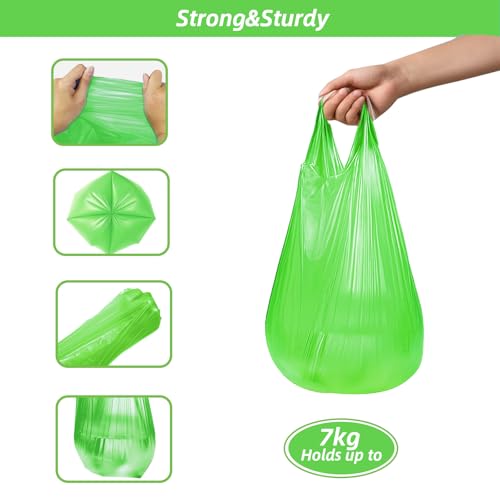 MakMeFre 5Rolls 4Gallon Portable Trash Bags,Thicken Small Garbage Bags for Office,Bedroom,Kitchen Waste Bin(150Counts,Green) - style: 4Gallon(150Counts)GreenColor