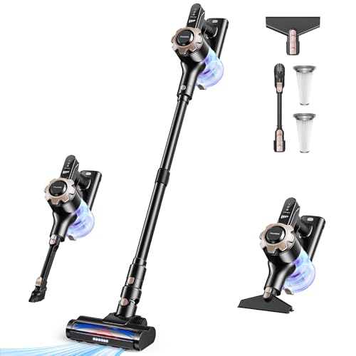 Trucozie Cordless Vacuum Cleaner, 8-in-1 Lightweight Stick Vacuum with 45mins Runtime, Powerful Suction, Vacuum Cleaners for Home, Hardwood Floors, Carpet, Pet Hair, Black - color: Black