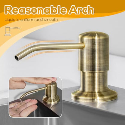 Soap Dispenser for Kitchen Sink, Built in Soap Lotion Dispenser with 17 OZ Bottle, Soap Pump Built in Countertop Under Sink, Green Bronze - color: Green Bronze