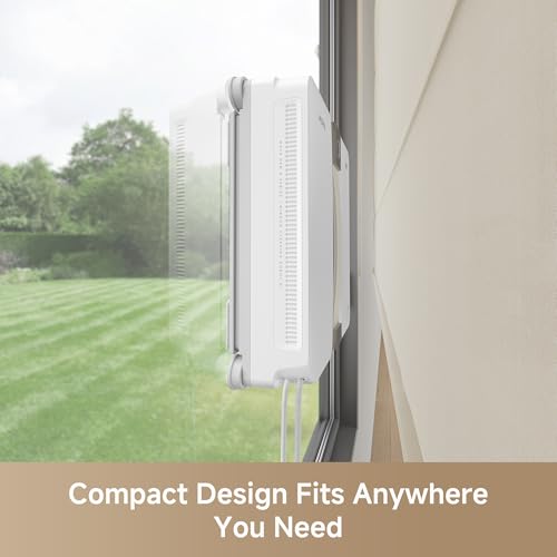 Mova N1 Window Cleaning Robot, Compact Dual-Spray Window Cleaner, 8000Pa Suction, 12-Level Safety Protection, Intelligent Path Planning, 6 Cleaning Modes, for Windows Glass Tiles & Marble, White - color: White
