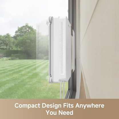 Mova N1 Window Cleaning Robot, Compact Dual-Spray Window Cleaner, 8000Pa Suction, 12-Level Safety Protection, Intelligent Path Planning, 6 Cleaning Modes, for Windows Glass Tiles & Marble, White - color: White