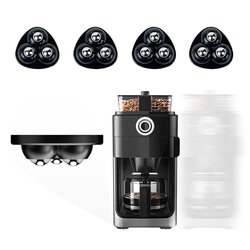 Self Adhesive Appliance Sliders 4 Pack Kitchen & Furniture Rollers | Move Small Appliances Easily 360° Glide No Tools Peel Stick 12lbs Per Wheel - color: Black, size: 4pcs