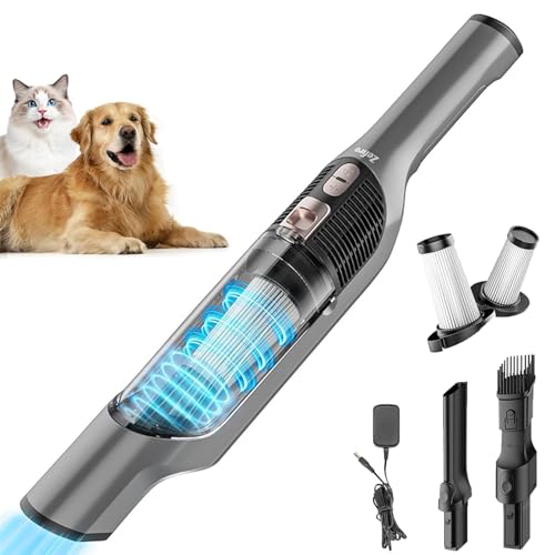 Zefiro Compact & Powerful Cordless Handheld Vacuum, Rechargeable Portable Car Vacuum for Car & Pet Hair, with XL Dust Cup, High-Suction, 2 Brushes & Filters, Long Runtime, Ideal Gift