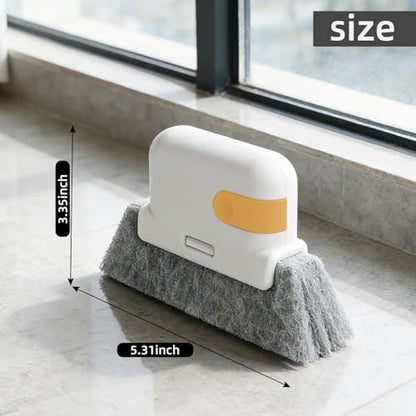 Window Track Cleaner Brush 2Pcs- 2In1 Window Sill Track Cleaner Tool, Crevice Cleaning Tool for Sliding Door Blinds Windows (Yellow) - color: Yellow