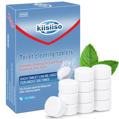 KIISIISO Toilet Bowl Cleaners Tablets(12 Pack), Household Lime Rust Removers, Automatic Toilet Tank Cleaner, with Sustained Release Technology for Bathroom Cleaners - size: 12 Count (Pack of 1)