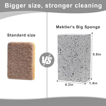Extra Large Dish Sponges Kitchen for Cleaning, Natural Cellulose Sponges Reusable and Biodegradable, Non Scratch Sponge for Dishes Household Use (2-Pack) - color: Grey / White