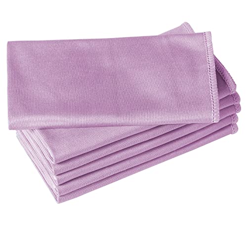 Puomue 6 Pack Microfiber Glass Cleaning Cloth, 16 Inch X 16 Inch, Lint Free Quickly Clean Window, Glasses, Windshields, Mirrors, and Stainless Steel, Pink - color: Pink