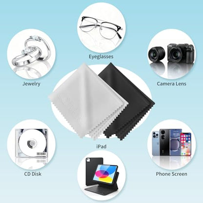 Eye Glass Clean Cloths 6*7in 6 Pcs, Individually Wrapped, High-Density, Ultra Soft, Scratch-Free Premium Microfiber Cleaning Cloth for Glasses, Camera Lens, Screen, Electronics, Tv, Eyeglass. - color: 6 pack