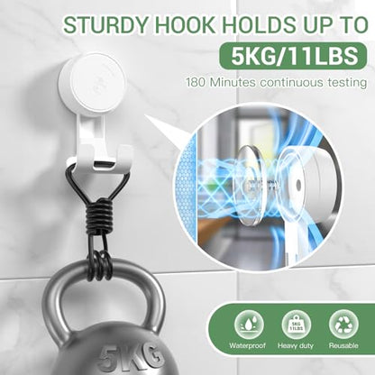LUXEAR Suction Hooks Powerful Vacuum Suction Cup Hooks-4PACK Razor White - size: 4 Pack Razor