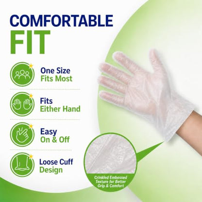 Disposable Plastic Gloves Food Handling Service Gloves Disposable For Cooking - style: White100pcs