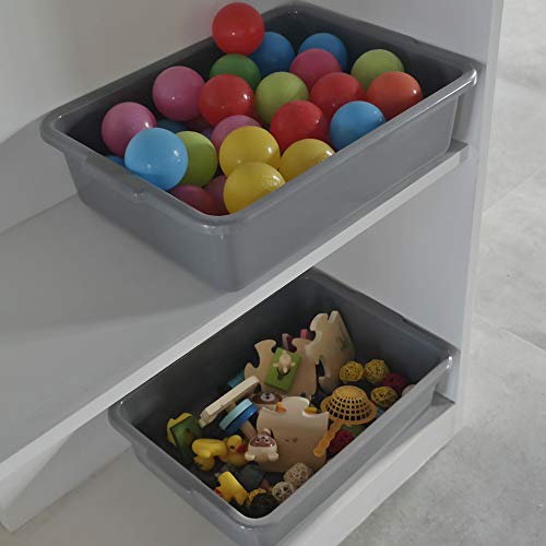 13 L Grey Plastic Tote Box Set of 4, Commercial Bus Box Large Plastic Dish Bin - color: Grey, size: 13 L