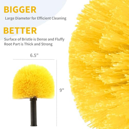 3 Pack Screw on Webster Cobweb Duster Head for Pole,Spider Web Remover Brush, Cobweb Duster Head Attachment,Fits Standard 3/4 inch Threaded Poles (3, Yellow) - color: Yellow
