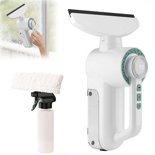Electric Window Vacuum Squeegee Cordless,1500Pa Electric Window Cleaner Tool,150ml Water Collection Tank,Shower Squeegee Cleaning Tool for Windows, Tiles, Mirrors, Car (Green) - color: Green