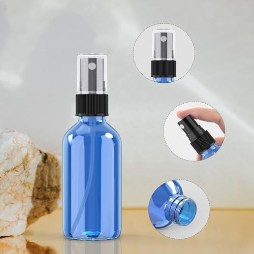 Wedama 4 oz Mini Glass Spray Bottles, Empty Small Spray Bottles with Funnel Dropper, Fine Mist for Hair, Travel, Plants, Cleaning Solutions and Skin Care (4 Pack Sky Blue) - color: Sky Blue, size: 4 Ounce (Pack of 4)