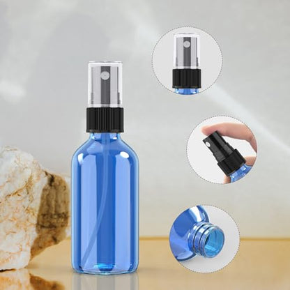 Wedama 4 oz Mini Glass Spray Bottles, Empty Small Spray Bottles with Funnel Dropper, Fine Mist for Hair, Travel, Plants, Cleaning Solutions and Skin Care (4 Pack Sky Blue) - color: Sky Blue, size: 4 Ounce (Pack of 4)