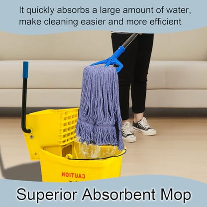 JERIA 8 Pack Heavy Duty Mop Head Replacements,String Mop Head for Commercial,Used for Home,Office and Kitchen,Washable,Reusable Mop - size: 8 Pack