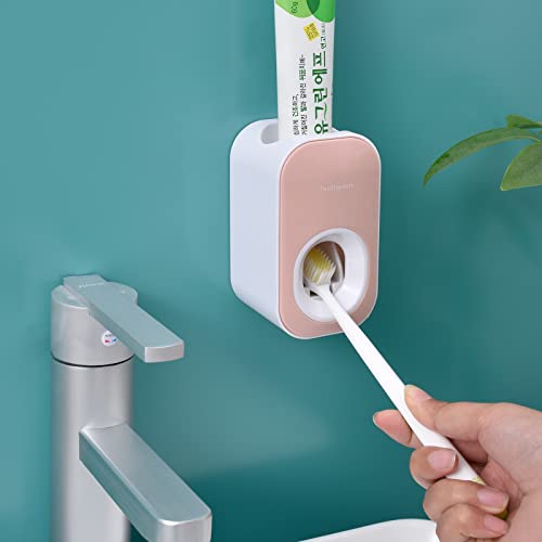 Automatic Toothpaste Dispenser Wall Mounted for Bathroom,Toothpaste Squeezer for Kids & Family Shower by Mr. Thumbs(1pc,Pink) - color: Pink Mirror, size: 1pc