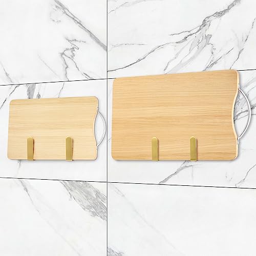 Pot Lid Rack, Wall Mounted 304 Stainless Steel Pan Lid Organizer Holder, Self Adhesive, Kitchen Cooking Utensil Tool(Gold,Set of 2) - color: Gold,Set of 2