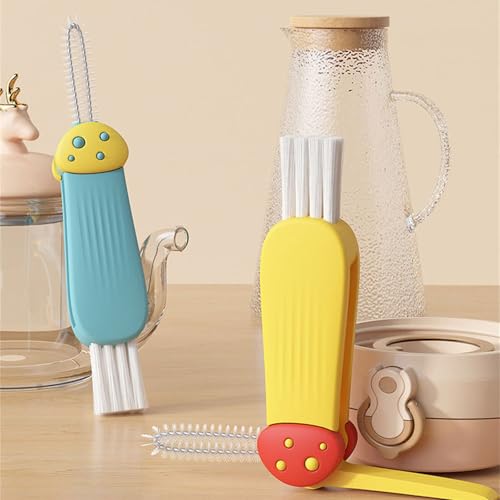 Creative Bendable Bottle Brush Cup Lid Multipurpose Scrubber for Narrow Spaces Home Kitchen Tool