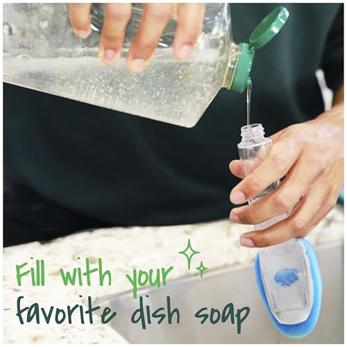 Scotch-Brite Non-Scratch Dishwand Kit, Includes 1 Wand & 8 Refill Pads, Keep Hands Out of the Mess, Blue