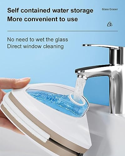Magnetic Window Cleaner, Double Side Squeegee Window Cleaner, Glass Wiper Cleaning Tool, Triangular Magnetic Glass Washing Brush, for High-Rise and Car Glazed Windows 20-30mm
