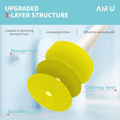 48 Count Disposable Toilet Brush Heads, Toilet Bowl Wand Refills for Toilet and Bathroom Cleaning, Yellow Lemon Fragrance, Not Suitable for Electric Toilet Brushes - color: Yellow