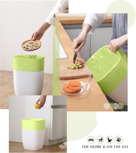 Compostable Trash Bags - FORID 13 Gallon Tall Kitchen Garbage Bags 80 Count Unscented Trash Can Liners 55 Liter Medium Wastebasket Bags for Bathroom Home Bedroom Office Garbage Can (5Rolls/Green) - style: 13 Gal (80 Count)