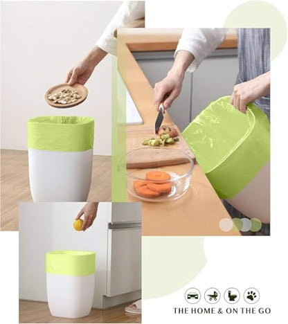 Compostable Trash Bags - FORID 13 Gallon Tall Kitchen Garbage Bags 80 Count Unscented Trash Can Liners 55 Liter Medium Wastebasket Bags for Bathroom Home Bedroom Office Garbage Can (5Rolls/Green) - style: 13 Gal (80 Count)